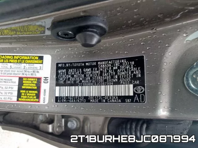 2T1BURHE8JC087994 фото 2