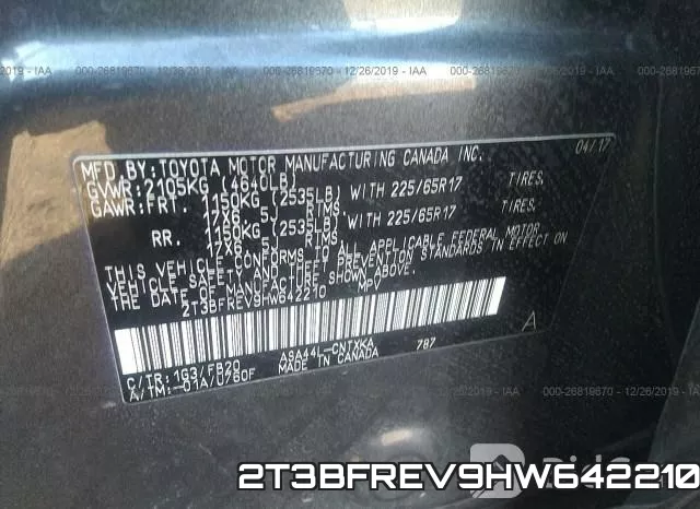 2T3BFREV9HW642210 фото 10
