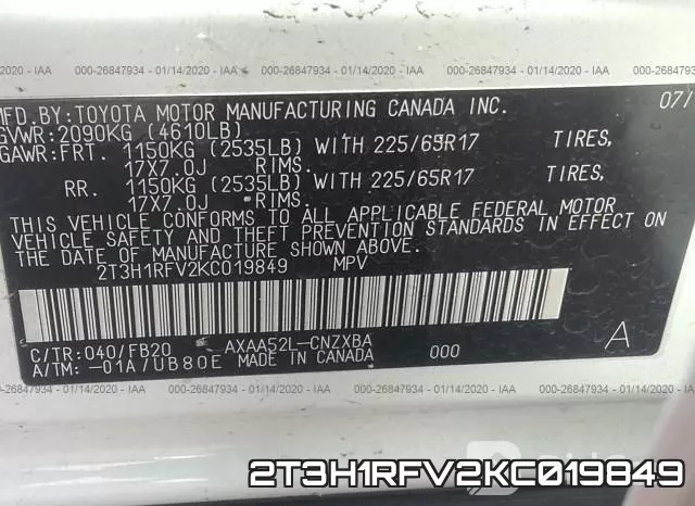 2T3H1RFV2KC019849 фото 10