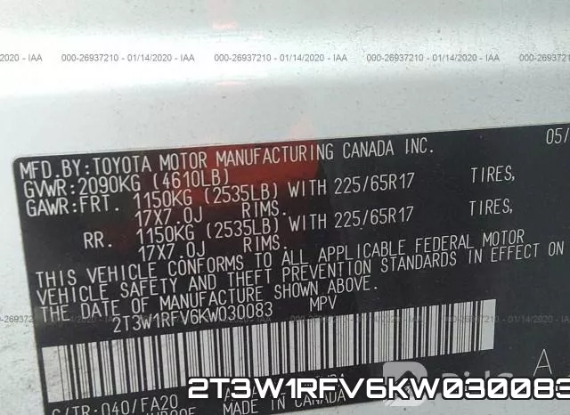 2T3W1RFV6KW030083 фото 10