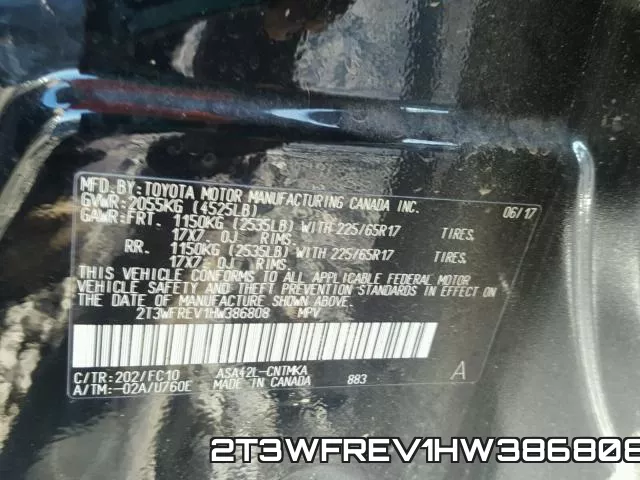 2T3WFREV1HW386808 фото 2