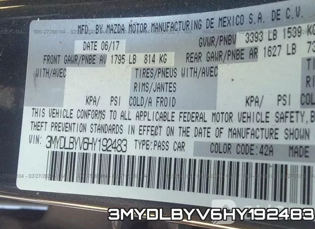 3MYDLBYV6HY192483 фото 10