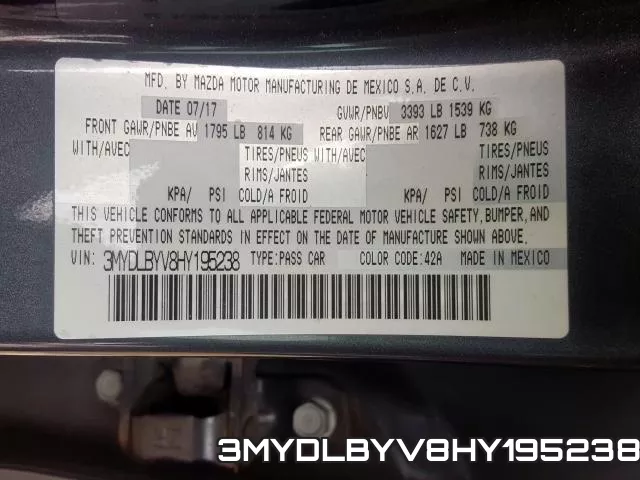 3MYDLBYV8HY195238 фото 2