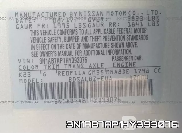 3N1AB7AP1HY393076 фото 10
