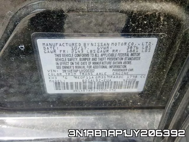 3N1AB7AP1JY206392 фото 2