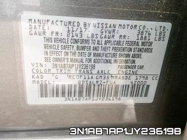 3N1AB7AP1JY236198 фото 2