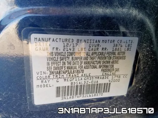 3N1AB7AP3JL618570 фото 2