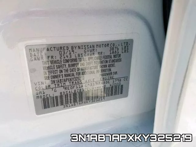 3N1AB7APXKY325219 фото 2