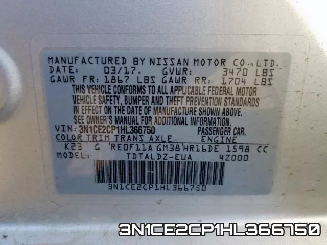 3N1CE2CP1HL366750 фото 2