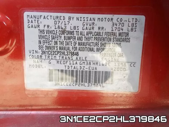 3N1CE2CP2HL379846 фото 2