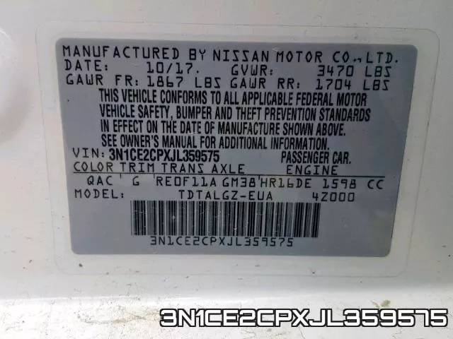 3N1CE2CPXJL359575 фото 2