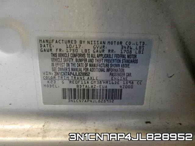 3N1CN7AP4JL828952 фото 2