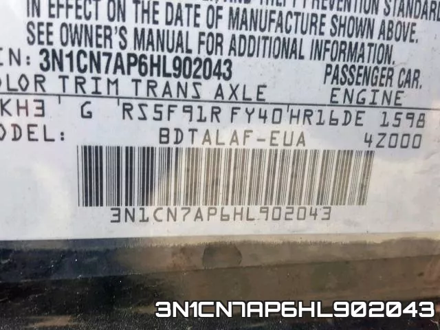 3N1CN7AP6HL902043 фото 2