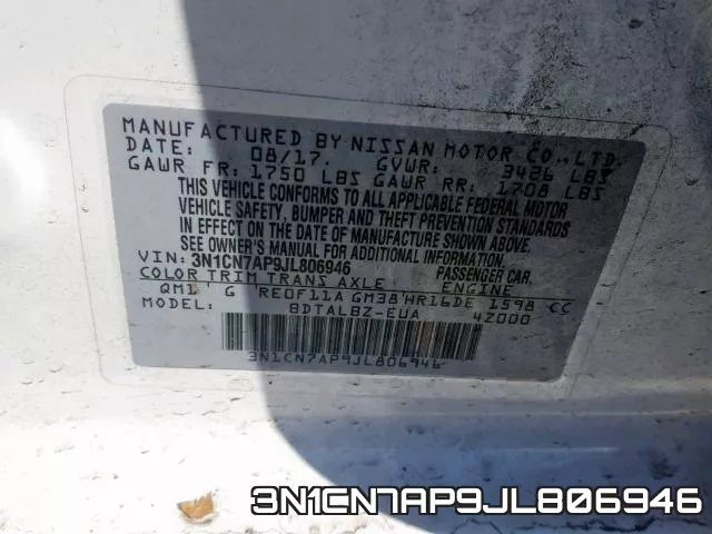 3N1CN7AP9JL806946 фото 2