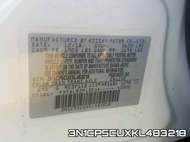 3N1CP5CUXKL483218 фото 2