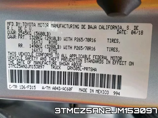 3TMCZ5AN2JM153097 фото 2
