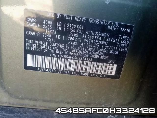 4S4BSAFC0H3324128 фото 2