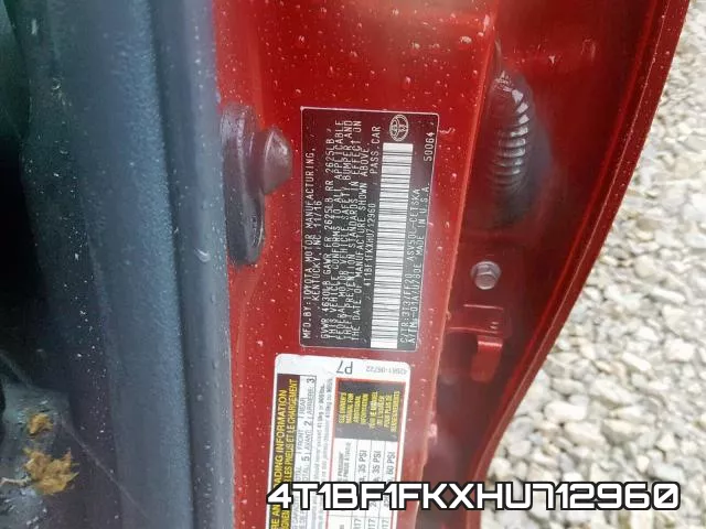 4T1BF1FKXHU712960 фото 2