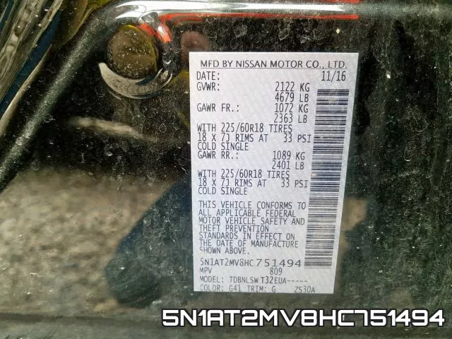 5N1AT2MV8HC751494 фото 2