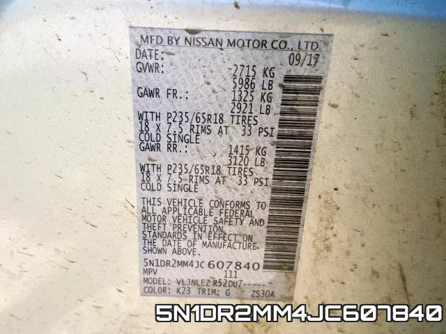 5N1DR2MM4JC607840 фото 2