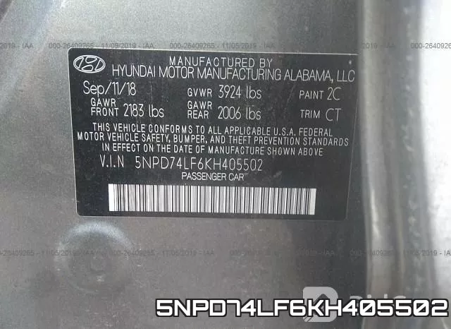 5NPD74LF6KH405502 фото 10