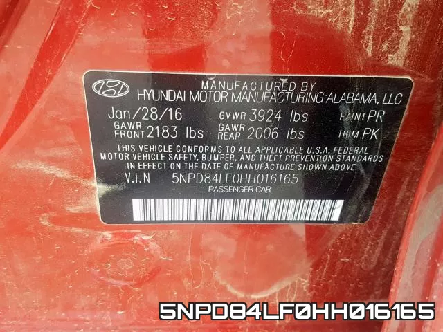 5NPD84LF0HH016165 фото 2