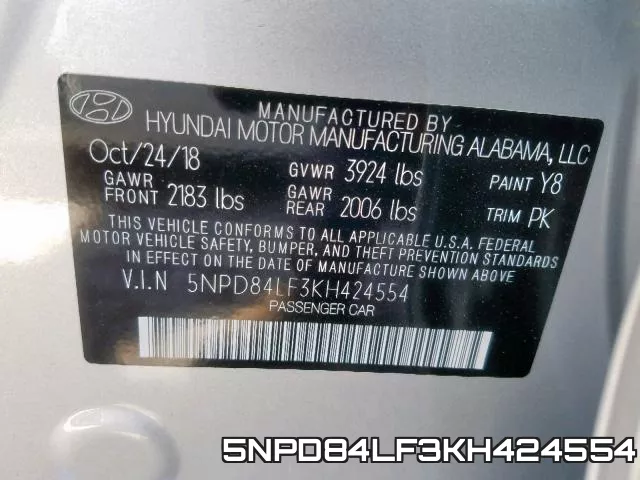 5NPD84LF3KH424554 фото 2