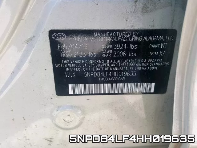 5NPD84LF4HH019635 фото 2