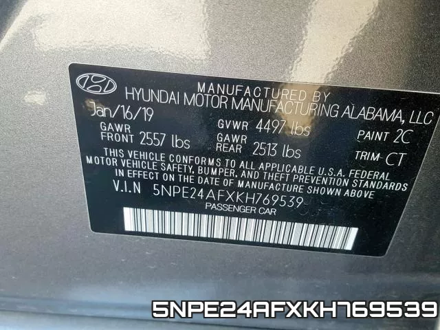 5NPE24AFXKH769539 фото 2