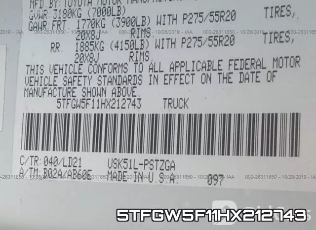 5TFGW5F11HX212743 фото 10
