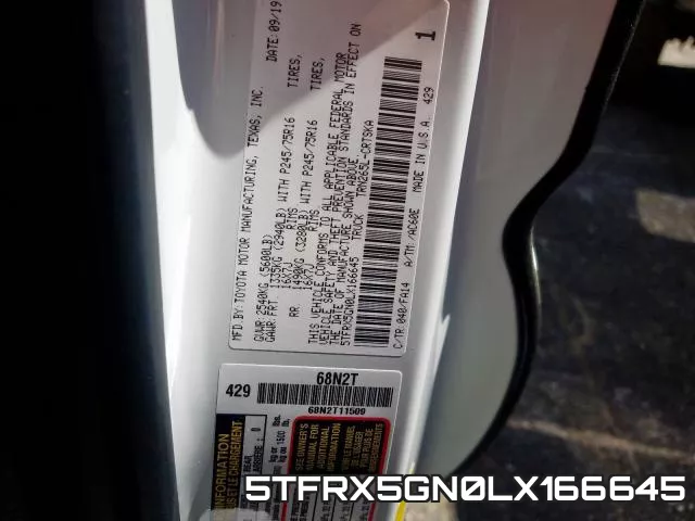 5TFRX5GN0LX166645 фото 2