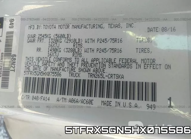 5TFRX5GN5HX075586 фото 10