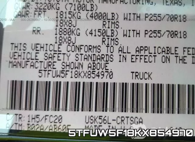 5TFUW5F18KX854970 фото 10