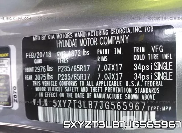 5XYZT3LB7JG565967 фото 10