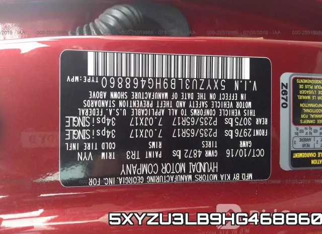 5XYZU3LB9HG468860 фото 10