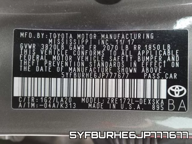 5YFBURHE6JP777677 фото 2
