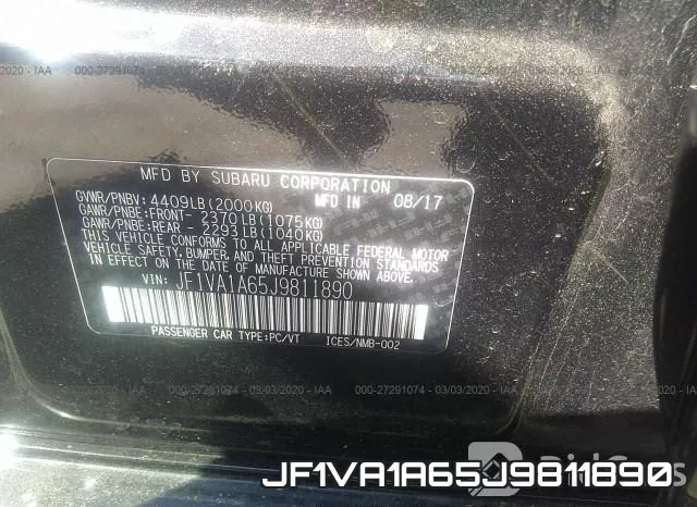 JF1VA1A65J9811890 фото 10