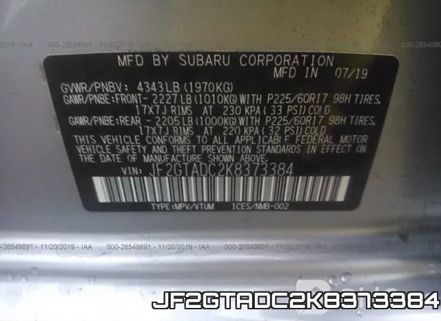 JF2GTADC2K8373384 фото 10
