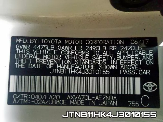 JTNB11HK4J3010155 фото 2