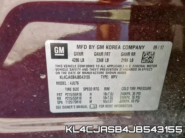 KL4CJASB4JB543155 фото 2