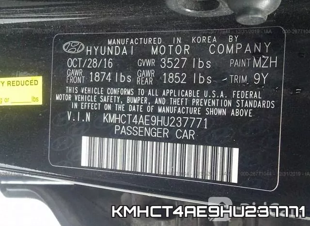 KMHCT4AE9HU237771 фото 10