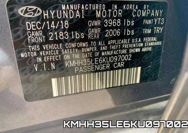 KMHH35LE6KU097002 фото 2