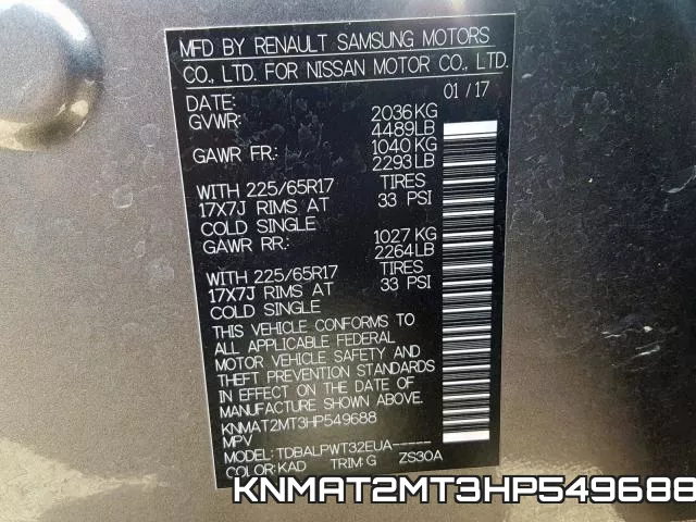 KNMAT2MT3HP549688 фото 2