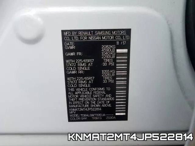KNMAT2MT4JP522814 фото 2