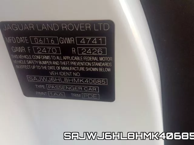 SAJWJ6HL8HMK40685 фото 2