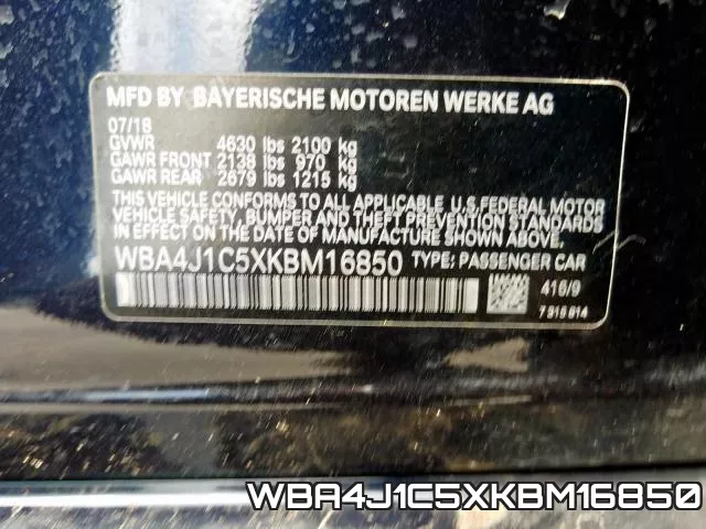 WBA4J1C5XKBM16850 фото 2