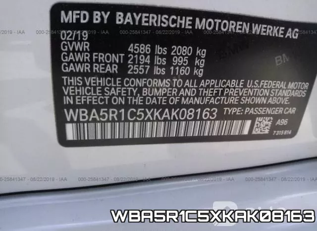 WBA5R1C5XKAK08163 фото 10