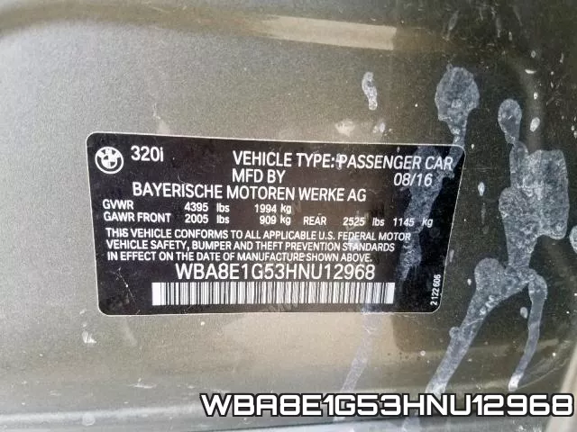 WBA8E1G53HNU12968 фото 2