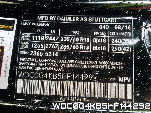 WDC0G4KB5HF144292 фото 2