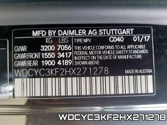 WDCYC3KF2HX271278 фото 2